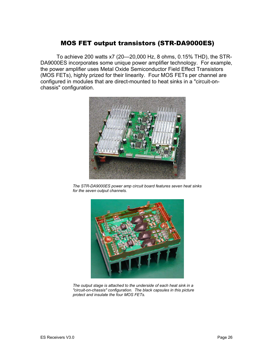 Mos fet output transistors (str-da9000es) | Sony STR-DA1000ES User Manual | Page 26 / 33