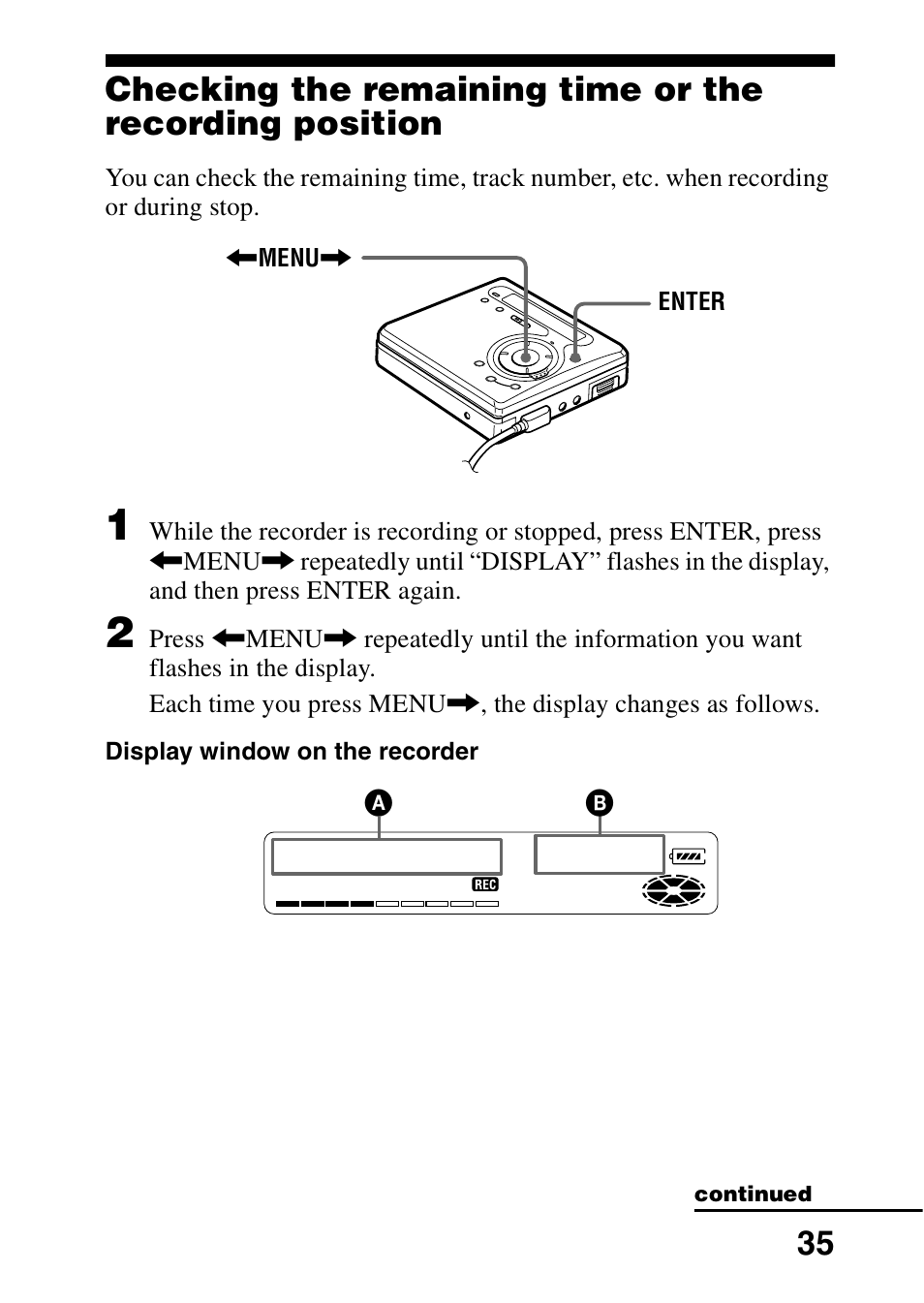 Y (35)(4 | Sony MZ-G750 User Manual | Page 35 / 76