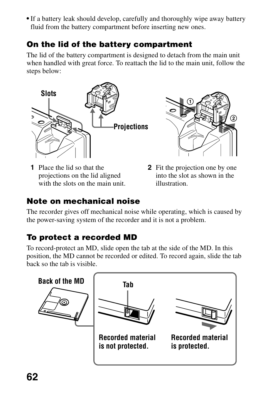 Sony MZ-G750 User Manual | Page 62 / 76