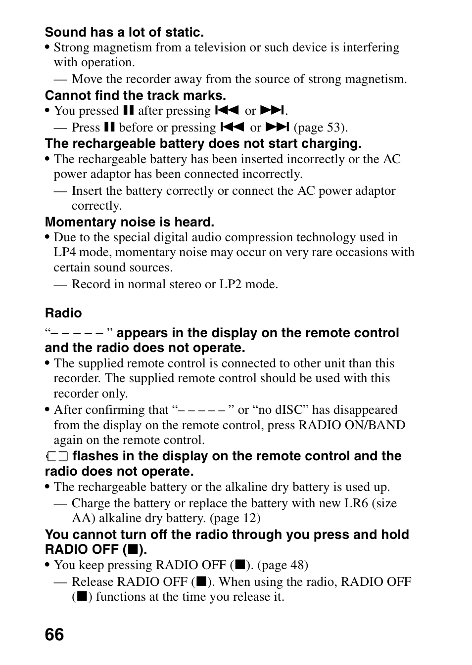 Sony MZ-G750 User Manual | Page 66 / 76