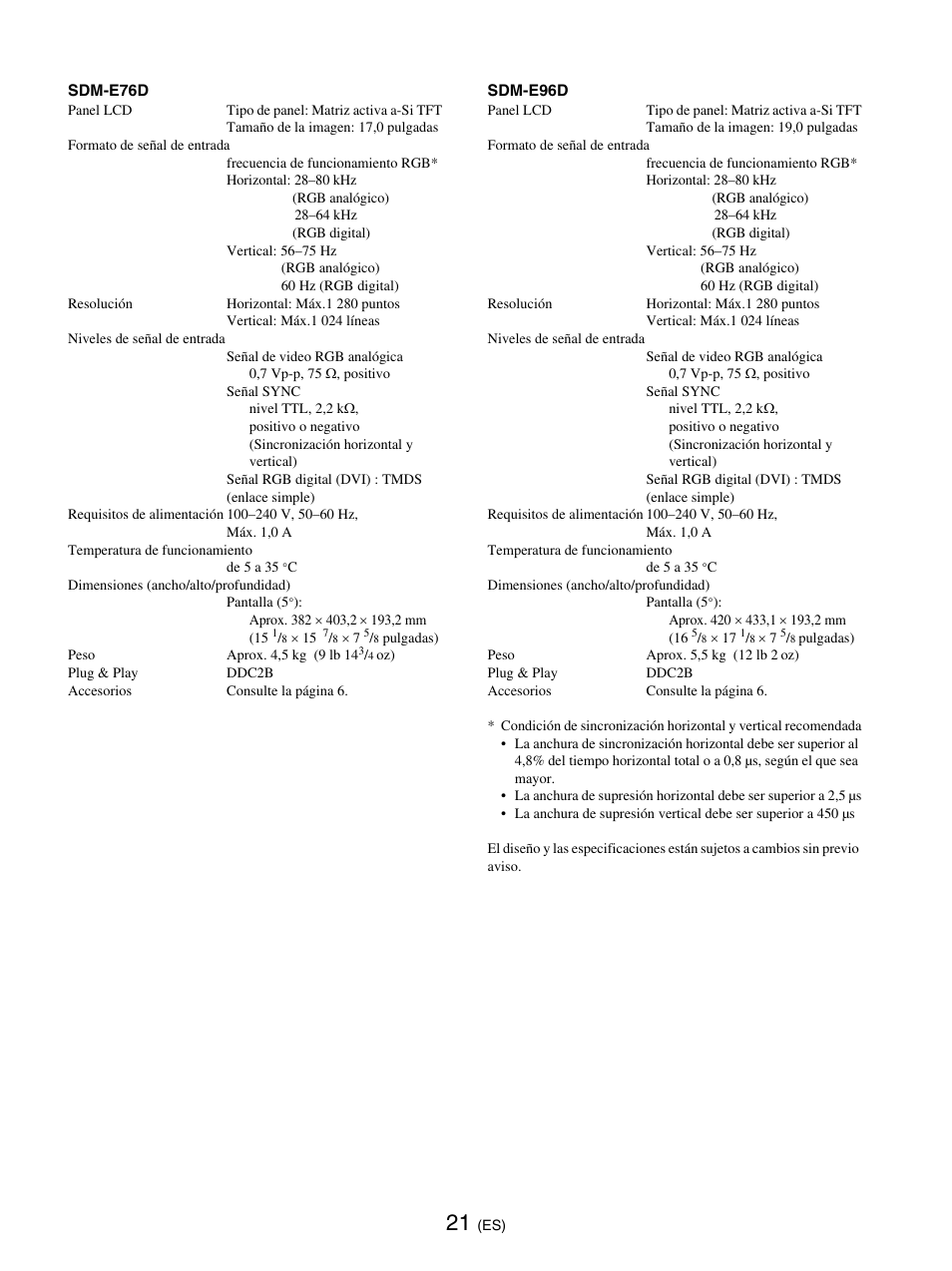 Sony SDM-E76D User Manual | Page 111 / 349