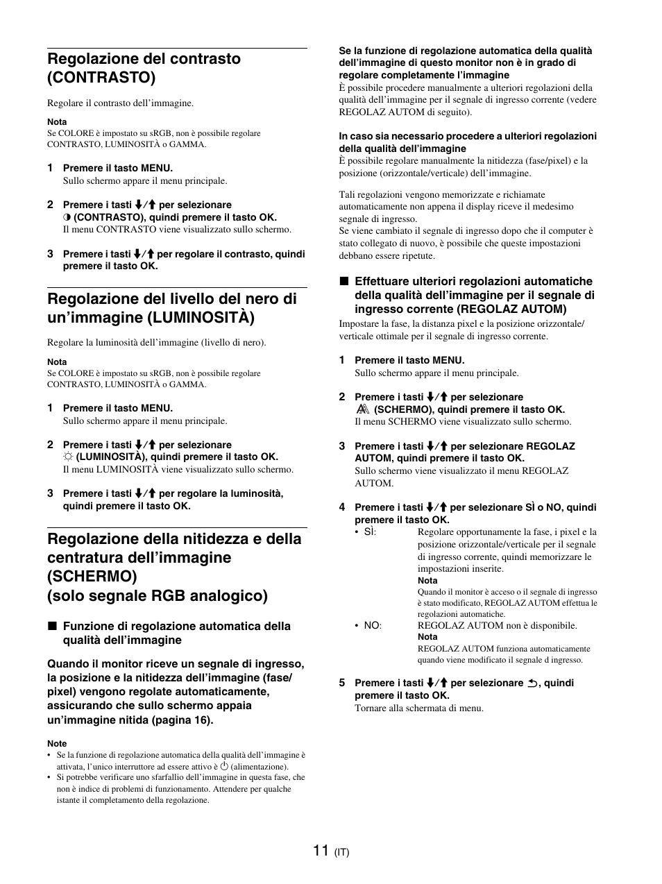 Regolazione del contrasto (contrasto) | Sony SDM-E76D User Manual | Page 124 / 349