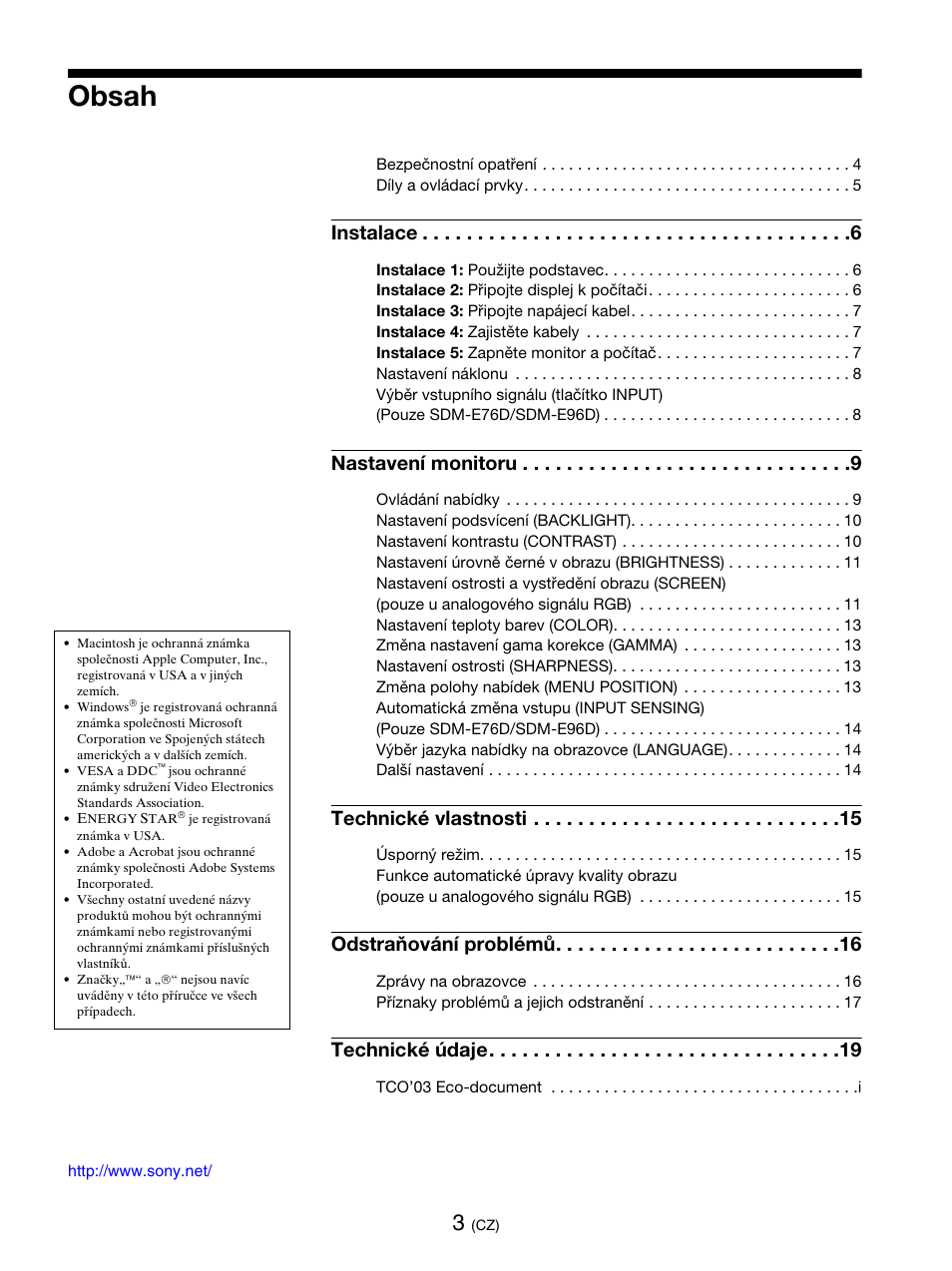 Sony SDM-E76D User Manual | Page 244 / 349