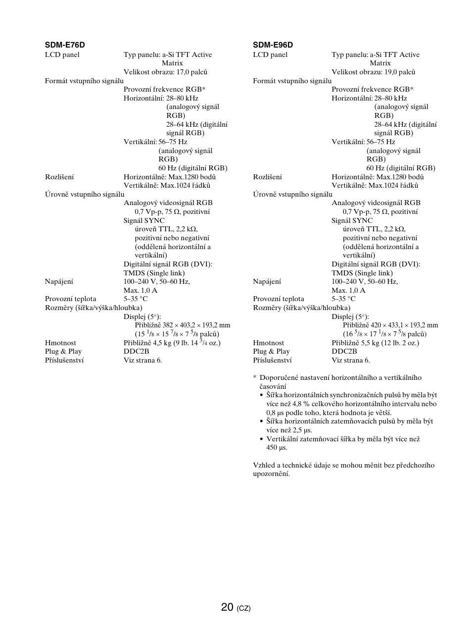 Sony SDM-E76D User Manual | Page 261 / 349