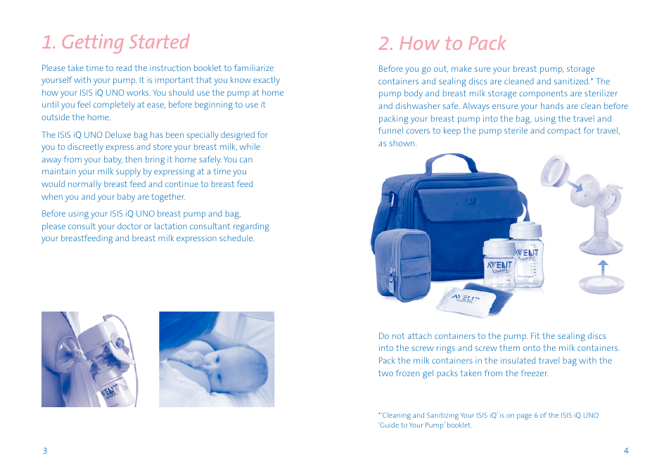 Getting started, How to pack | Avent ISIS iQ UNO User Manual | Page 3 / 5