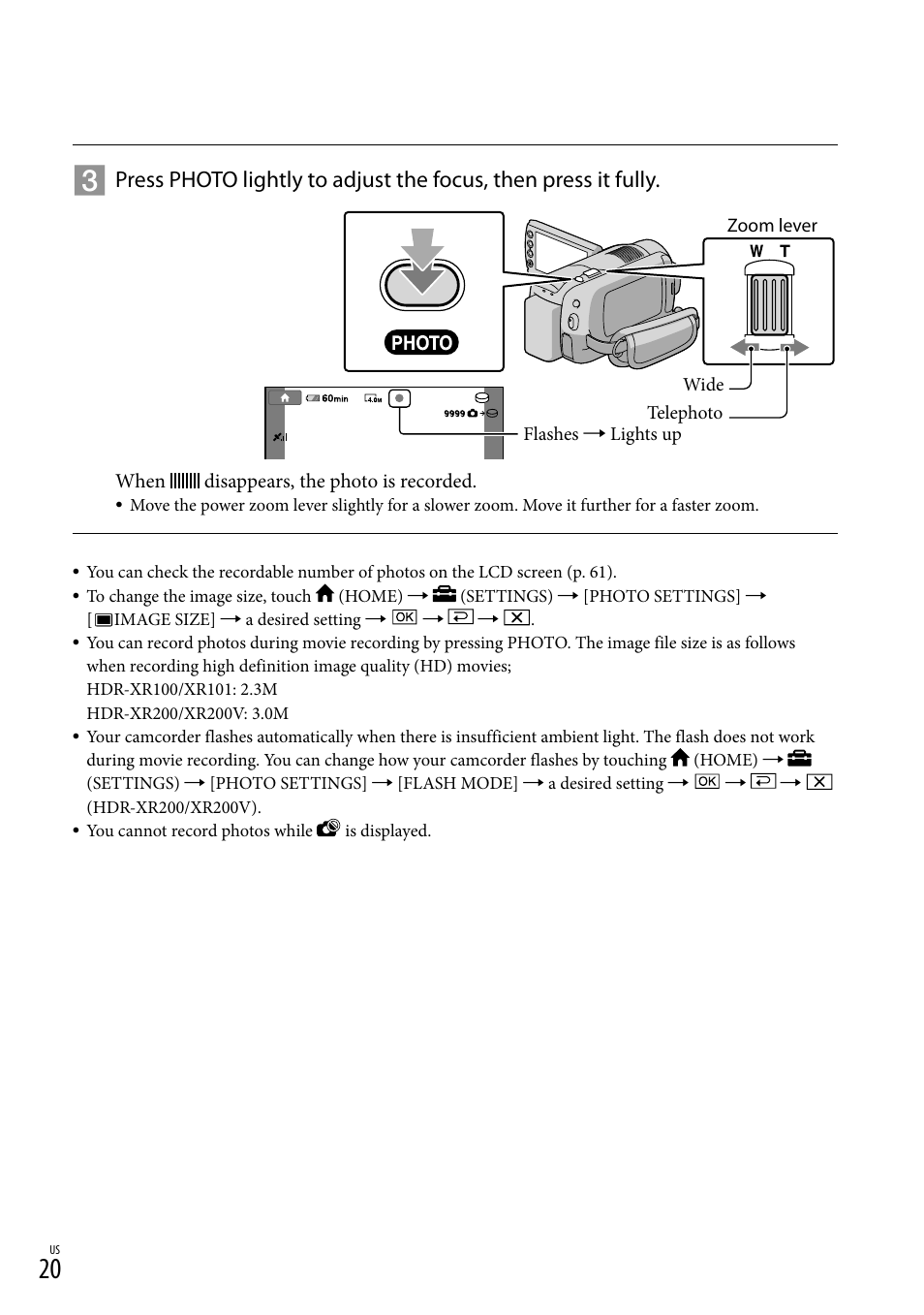 Sony HDR-XR100 User Manual | Page 20 / 130