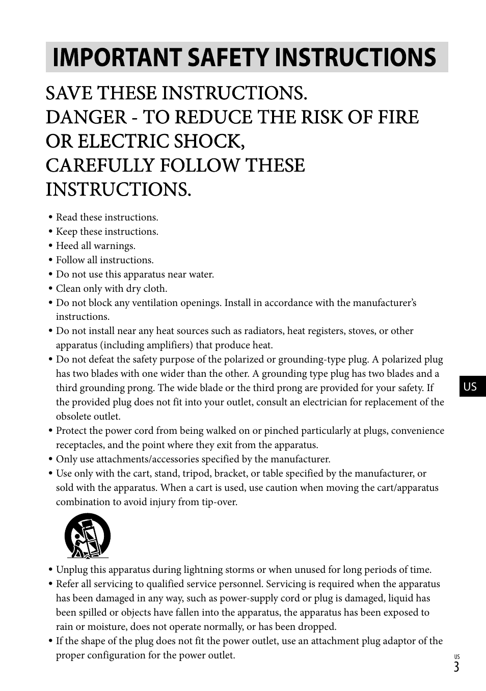 Important safety instructions | Sony HDR-XR100 User Manual | Page 3 / 130