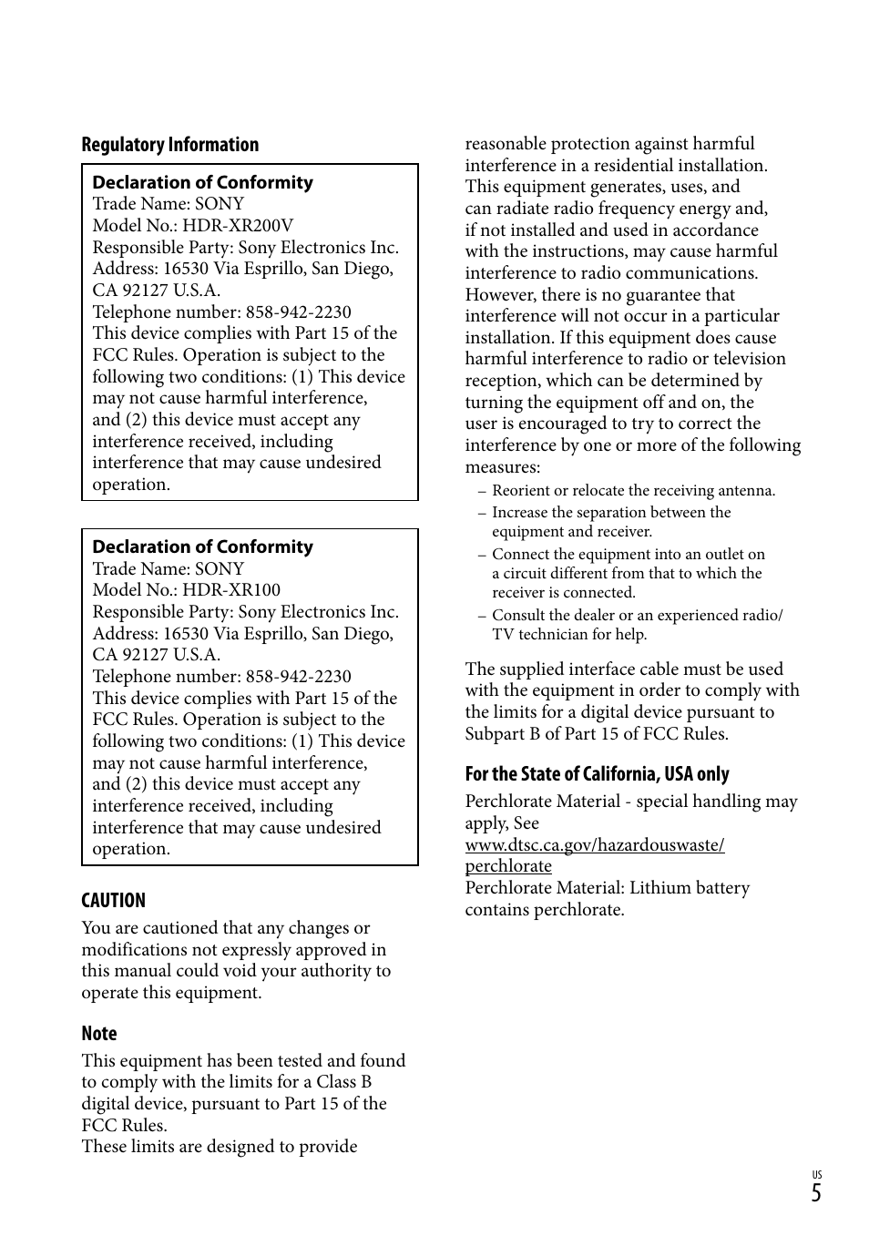 Sony HDR-XR100 User Manual | Page 5 / 130
