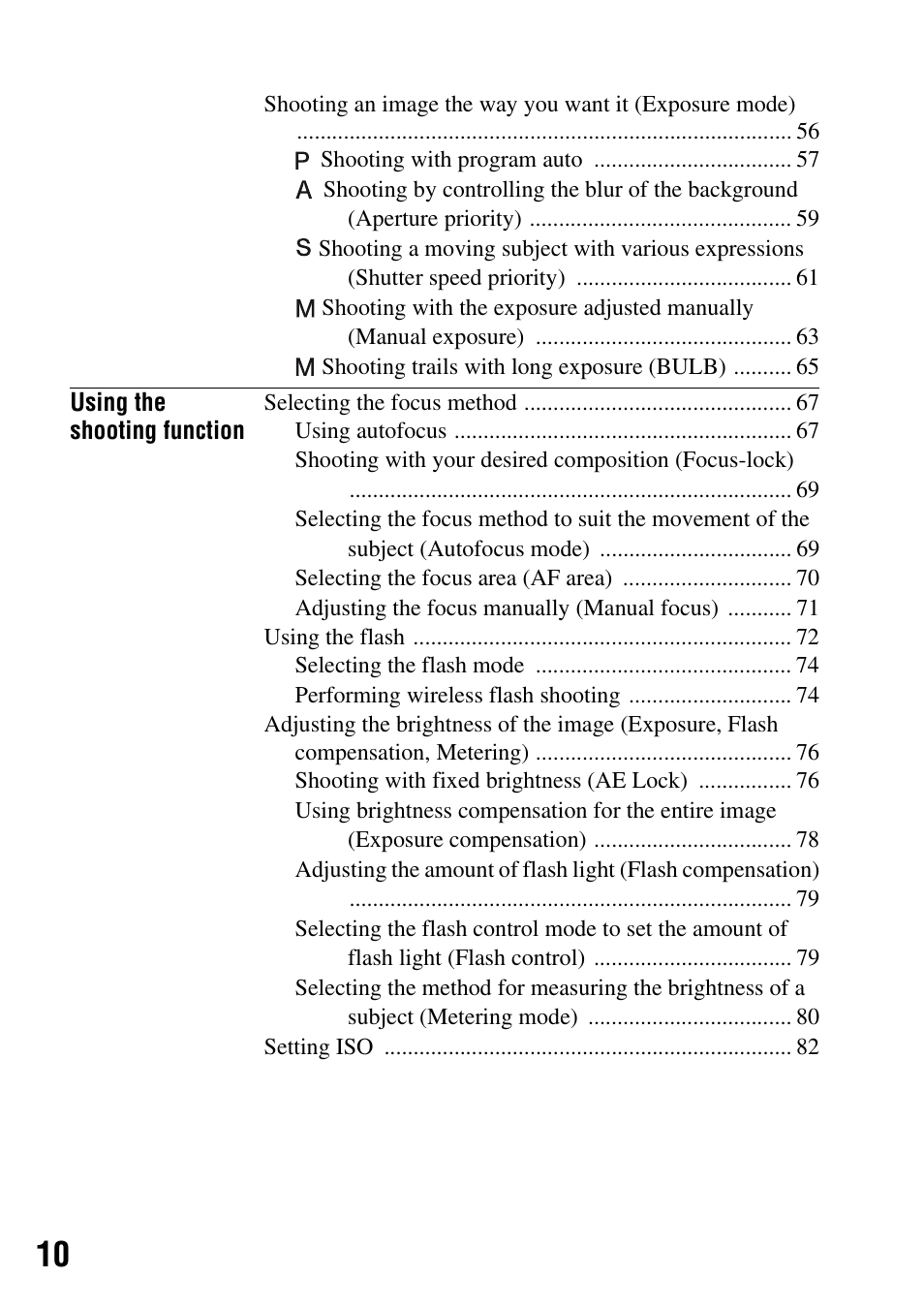 Sony DSLR-A200K User Manual | Page 10 / 158