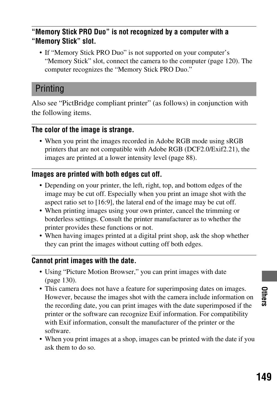 Printing | Sony DSLR-A200K User Manual | Page 149 / 158