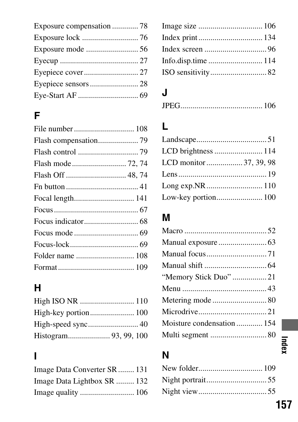 Sony DSLR-A200K User Manual | Page 157 / 158