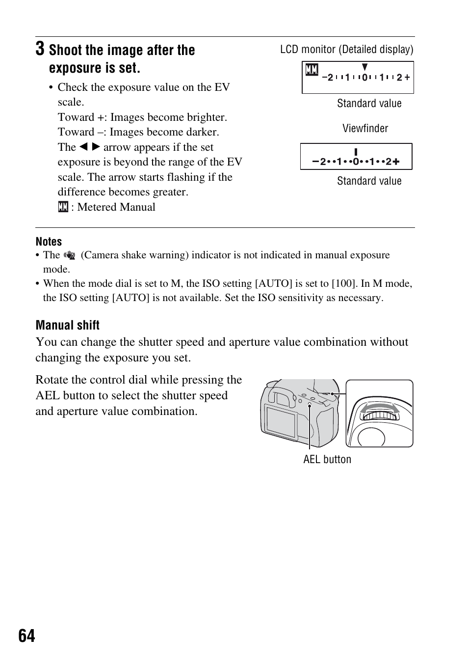 N (64, Shoot the image after the exposure is set | Sony DSLR-A200K User Manual | Page 64 / 158