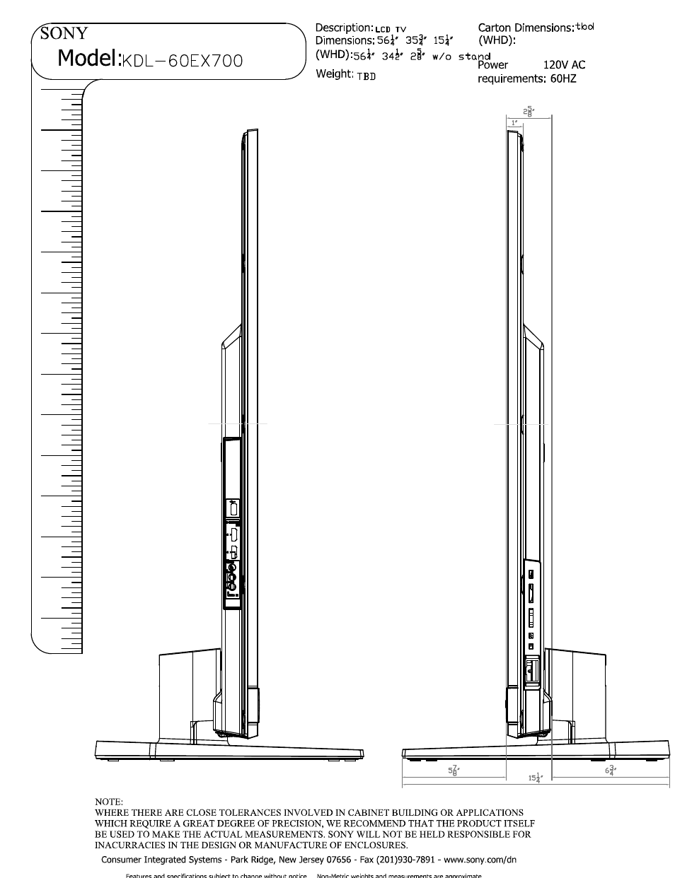 Sony KDL-60EX700 User Manual | Page 3 / 6