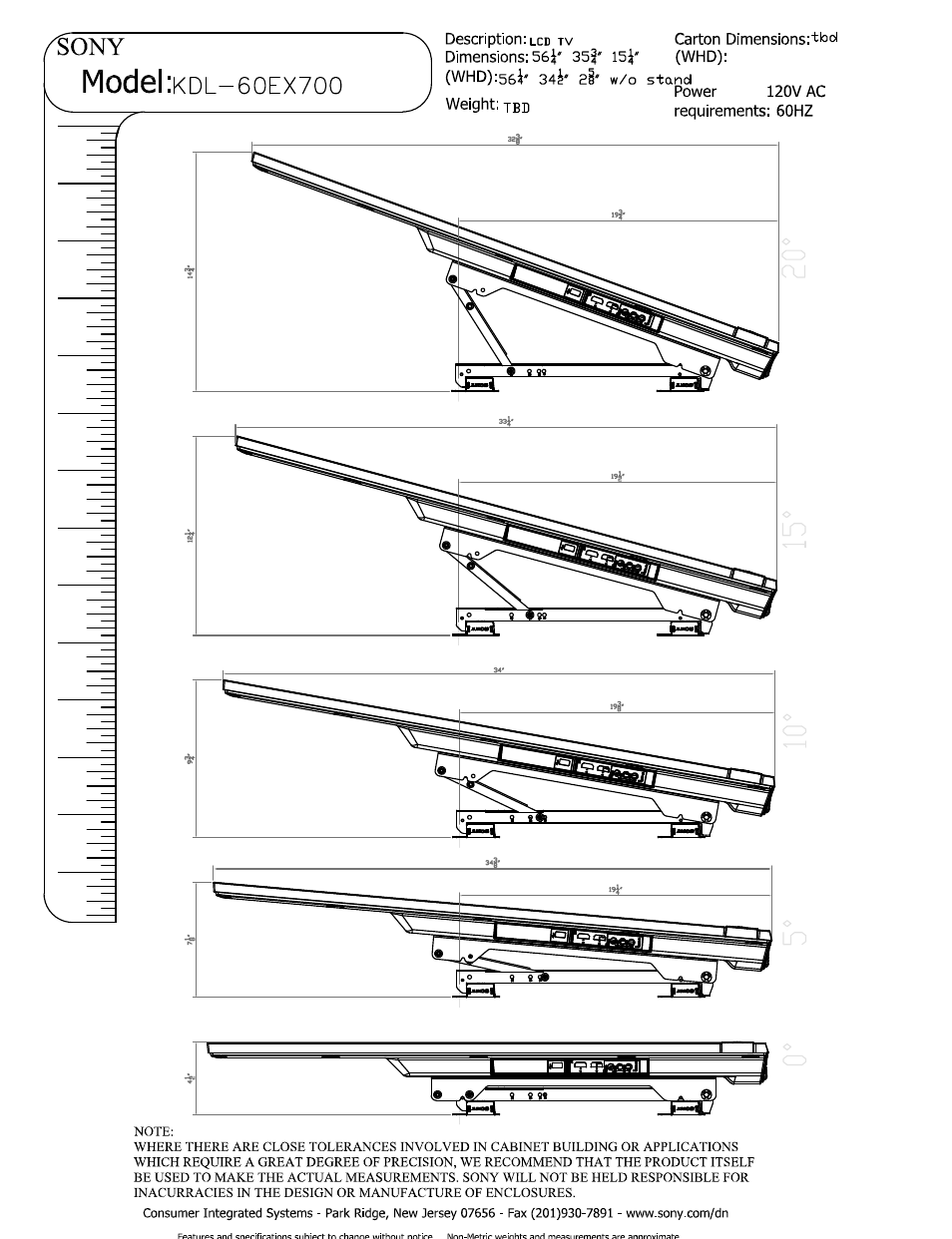 Model | Sony KDL-60EX700 User Manual | Page 4 / 6