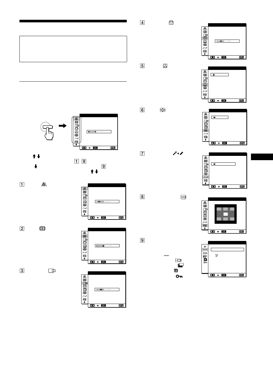 Customizing your monitor, Navigating the menu | Sony SDM-S91 User Manual | Page 11 / 108