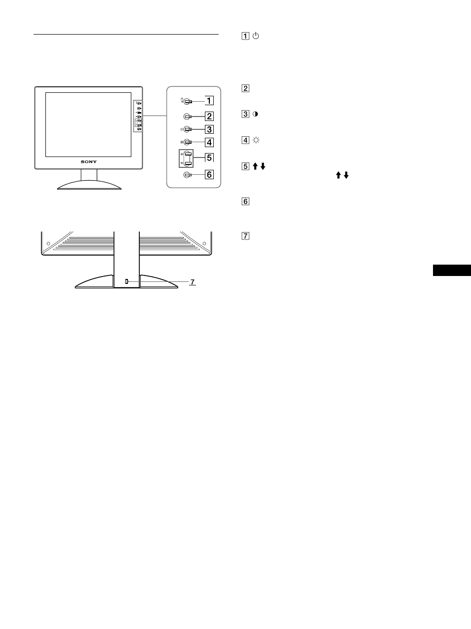 Identifying parts and controls | Sony SDM-S91 User Manual | Page 5 / 108