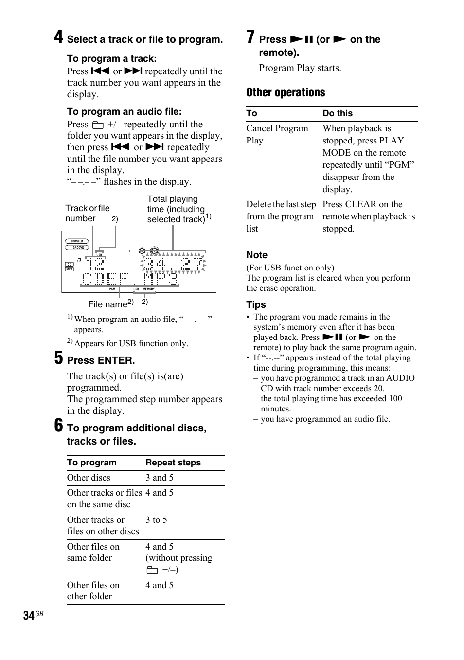 Other operations | Sony LBT-ZTX7 User Manual | Page 34 / 60