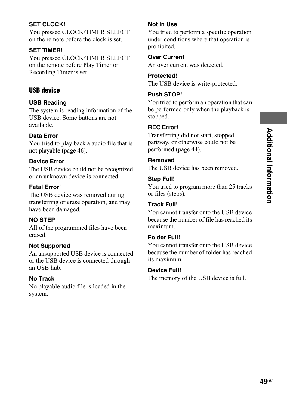 Sony LBT-ZTX7 User Manual | Page 49 / 60