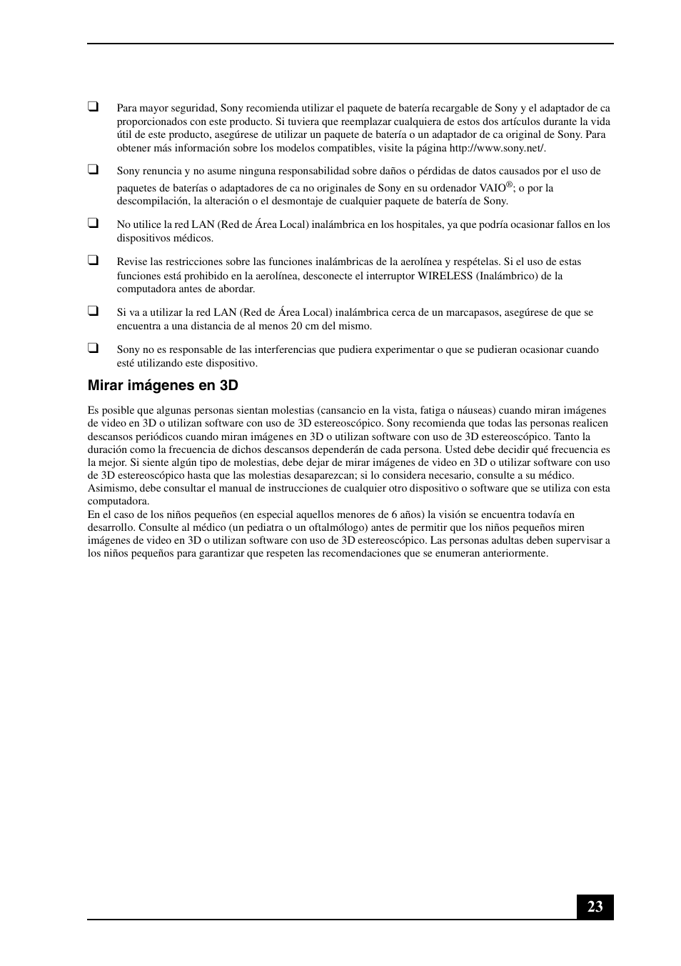 Sony VPCSB190X User Manual | Page 23 / 36