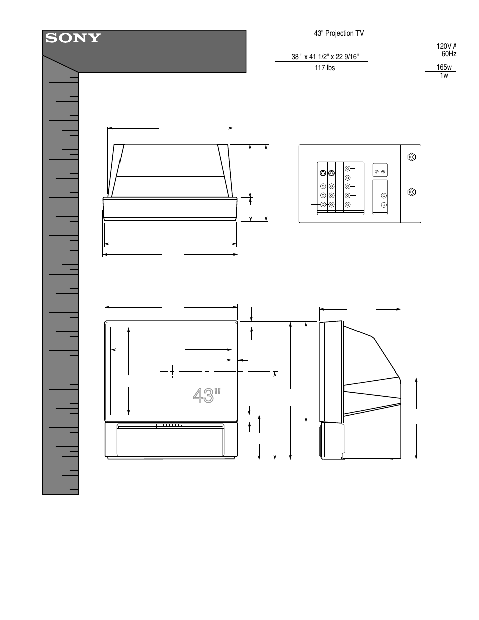 Sony KP 43T90 User Manual | 1 page