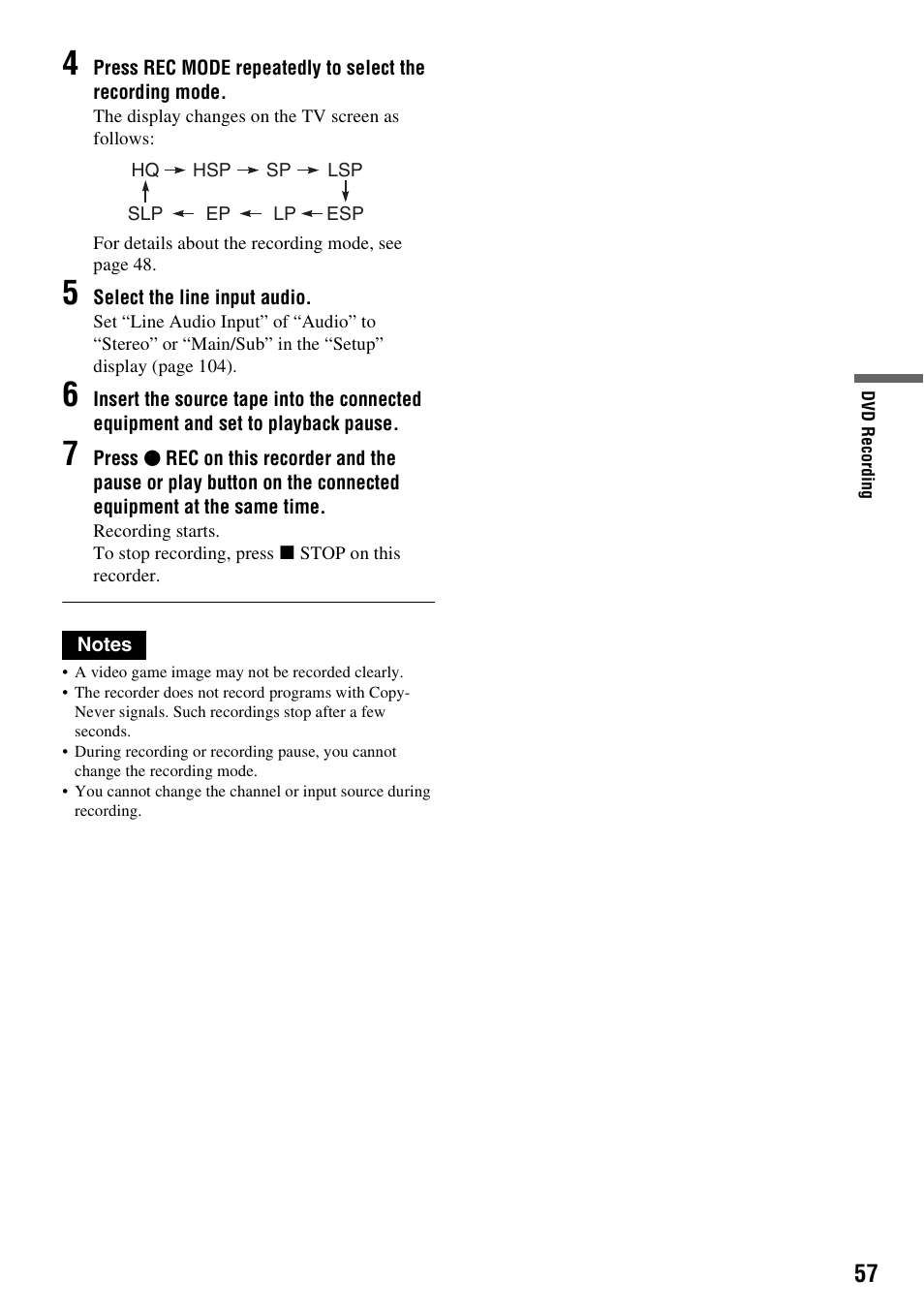 Sony RDR-VX530 User Manual | Page 57 / 132