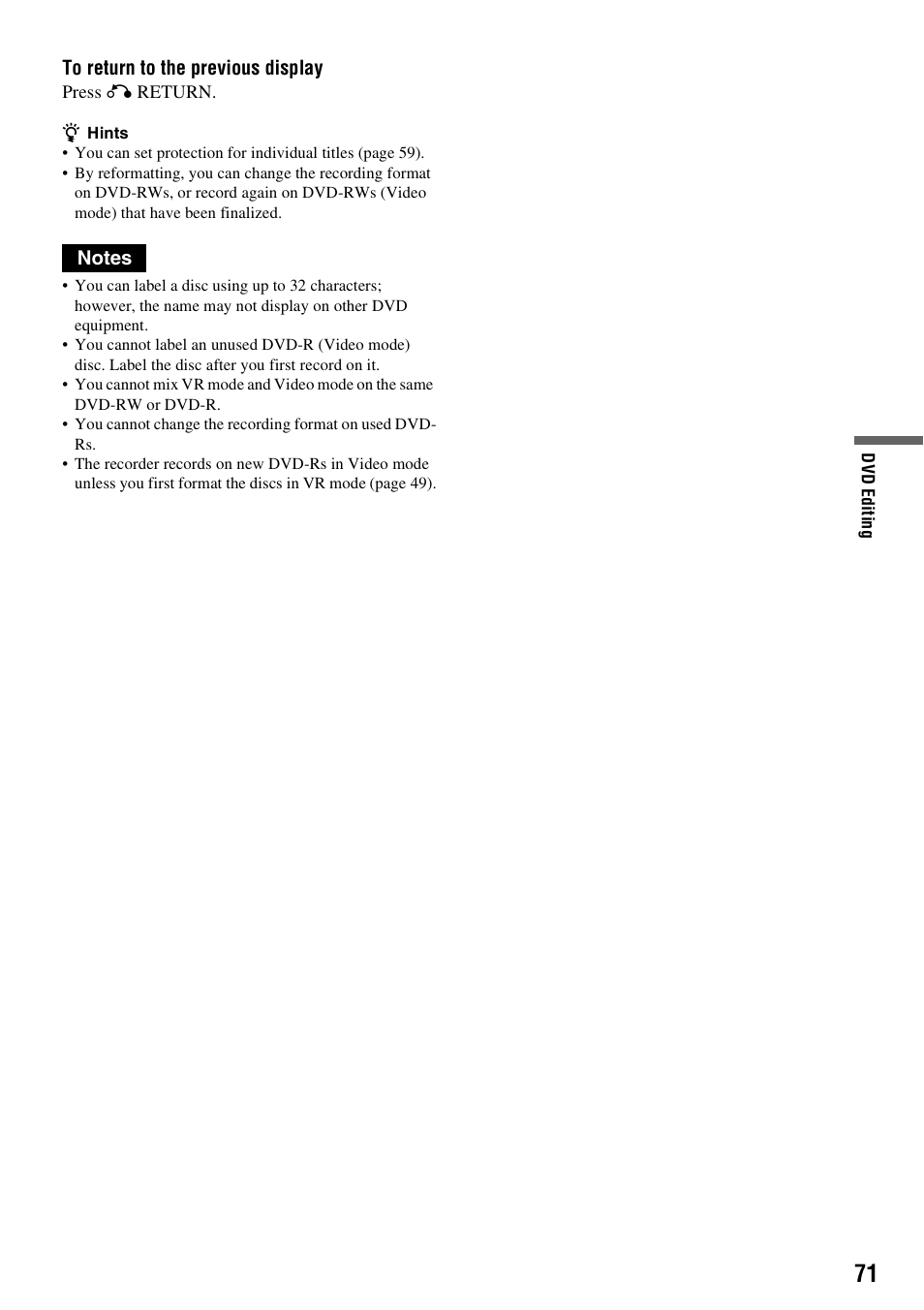 Sony RDR-VX530 User Manual | Page 71 / 132