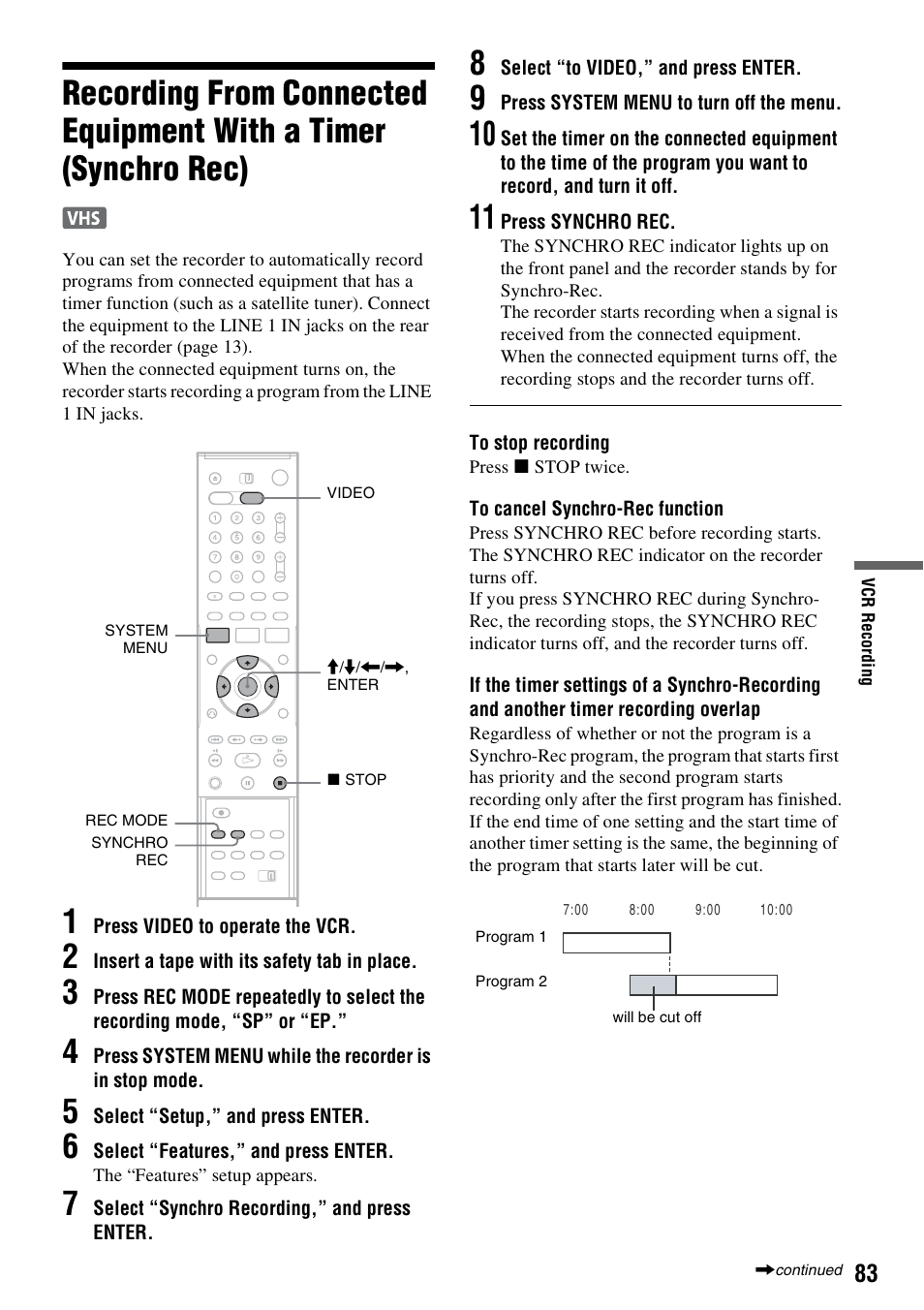 Sony RDR-VX530 User Manual | Page 83 / 132