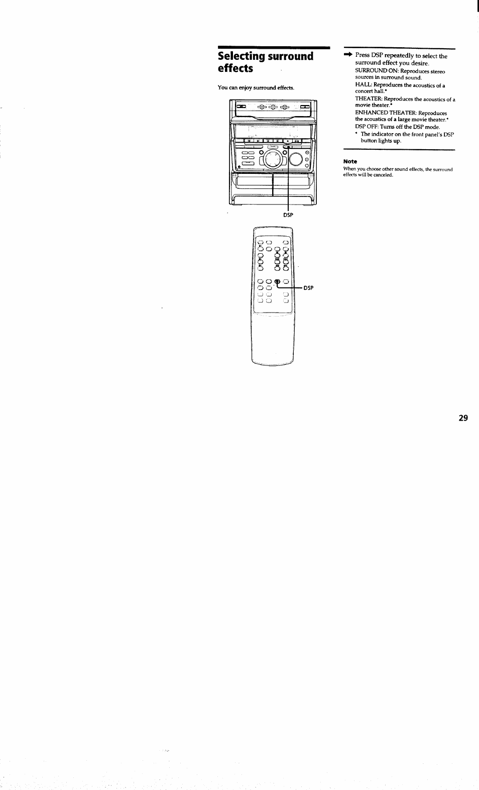 Selecting surround effects | Sony MHC-RXD7AV User Manual | Page 29 / 44