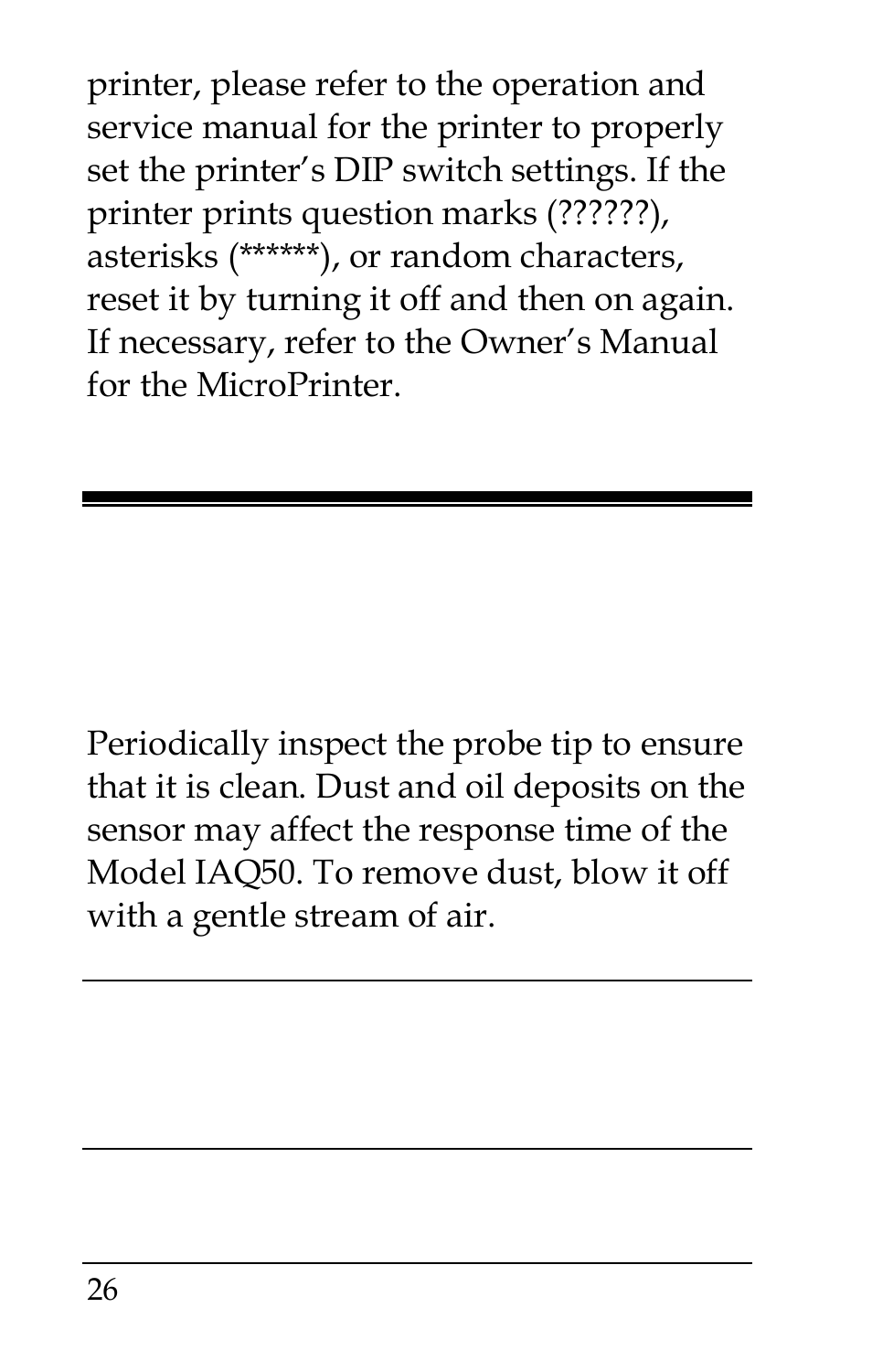 Section 5 maintenance, Probe tip | TSI IAQ50 User Manual | Page 26 / 40