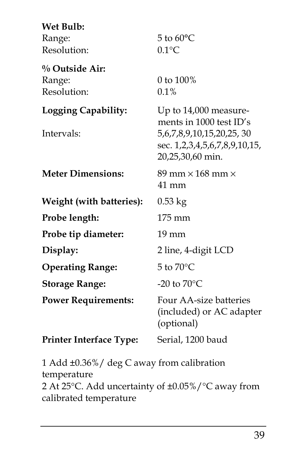 TSI IAQ50 User Manual | Page 39 / 40