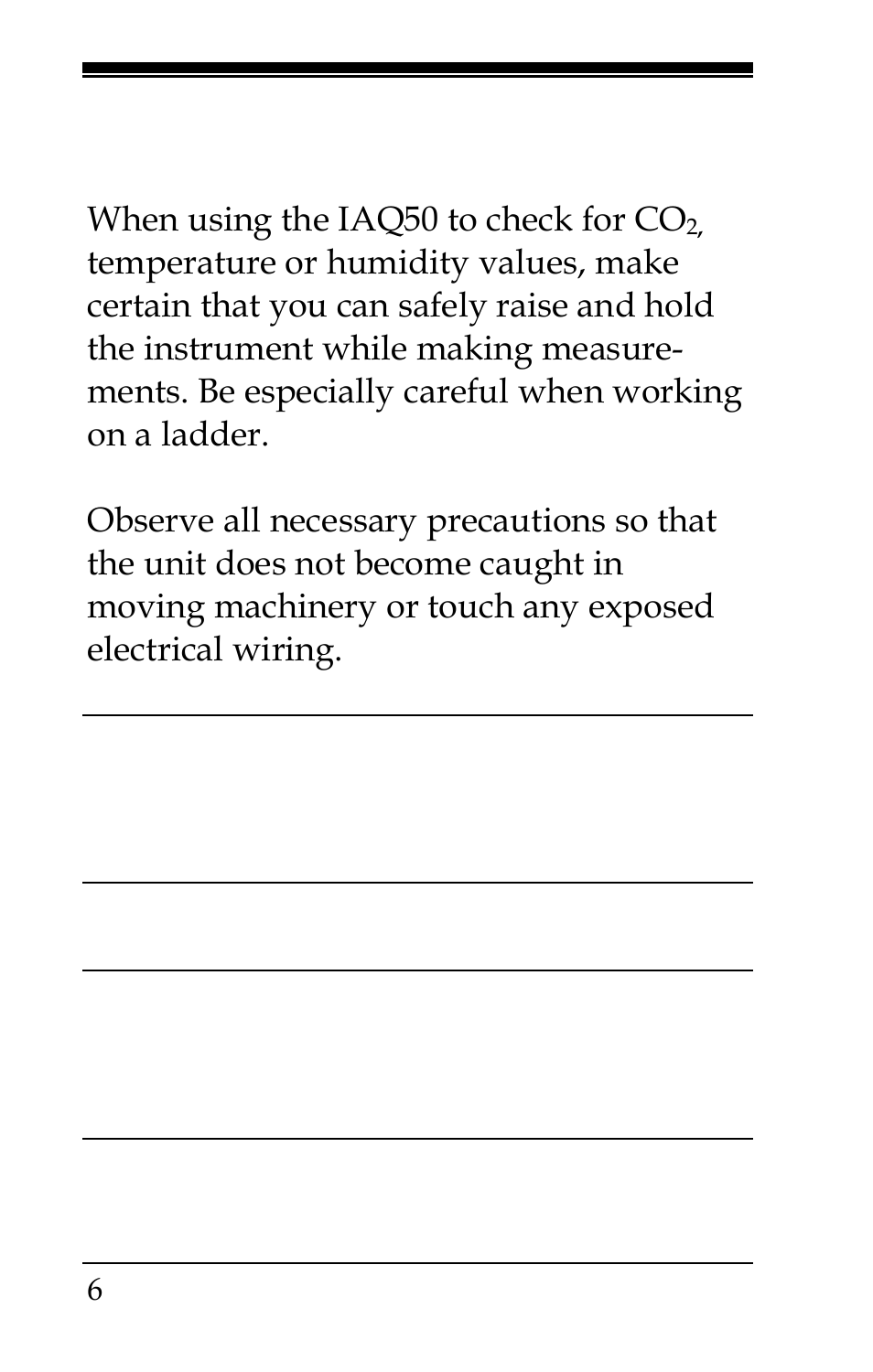 Section 2 safety, Safety | TSI IAQ50 User Manual | Page 6 / 40