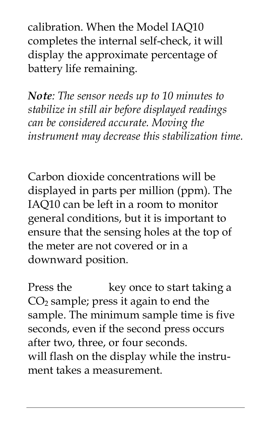 Read key | TSI IAQ10 User Manual | Page 8 / 20