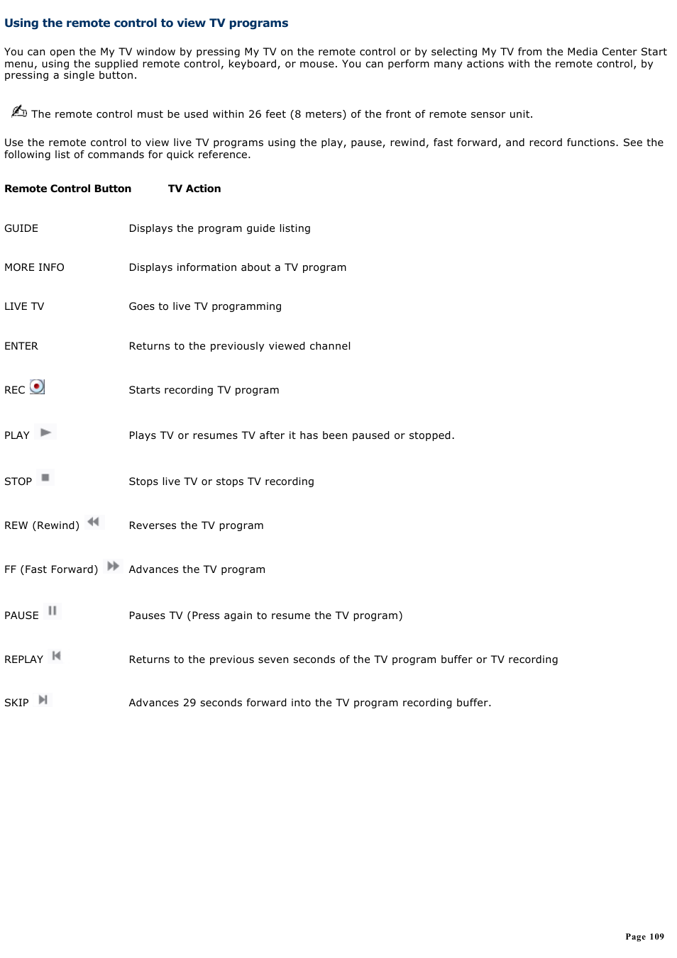 Using the remote control to view tv programs | Sony VGC-RA910G User Manual | Page 109 / 254