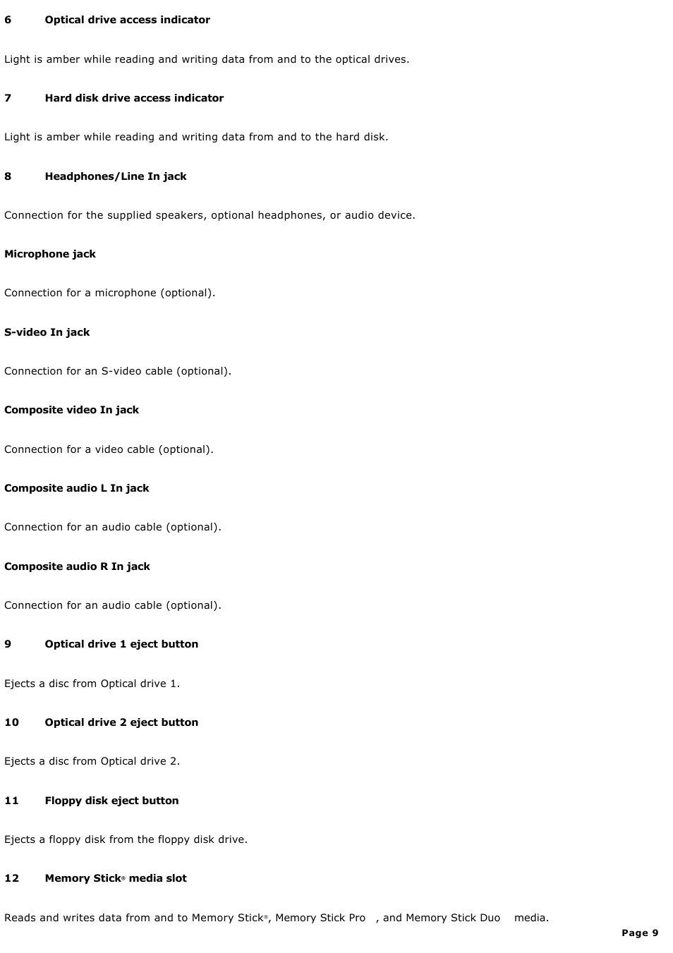 Sony VGC-RA910G User Manual | Page 9 / 254