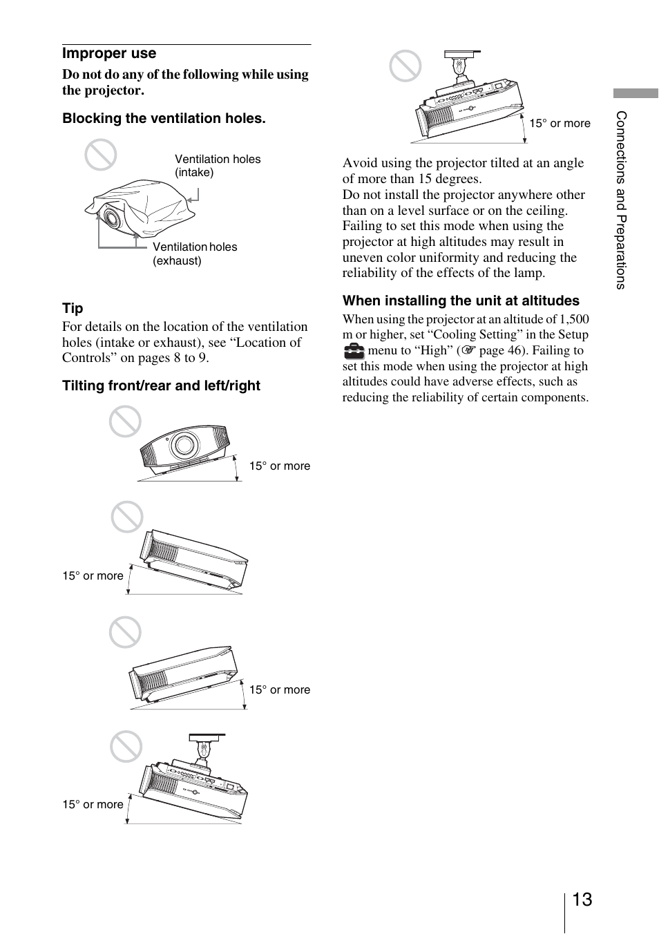 Sony VPL-5400ES User Manual | Page 13 / 80