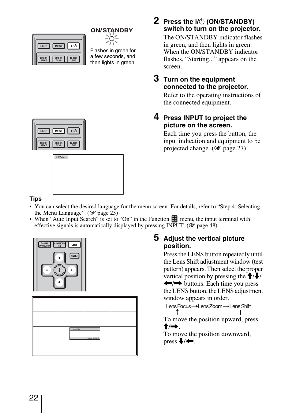 Sony VPL-5400ES User Manual | Page 22 / 80