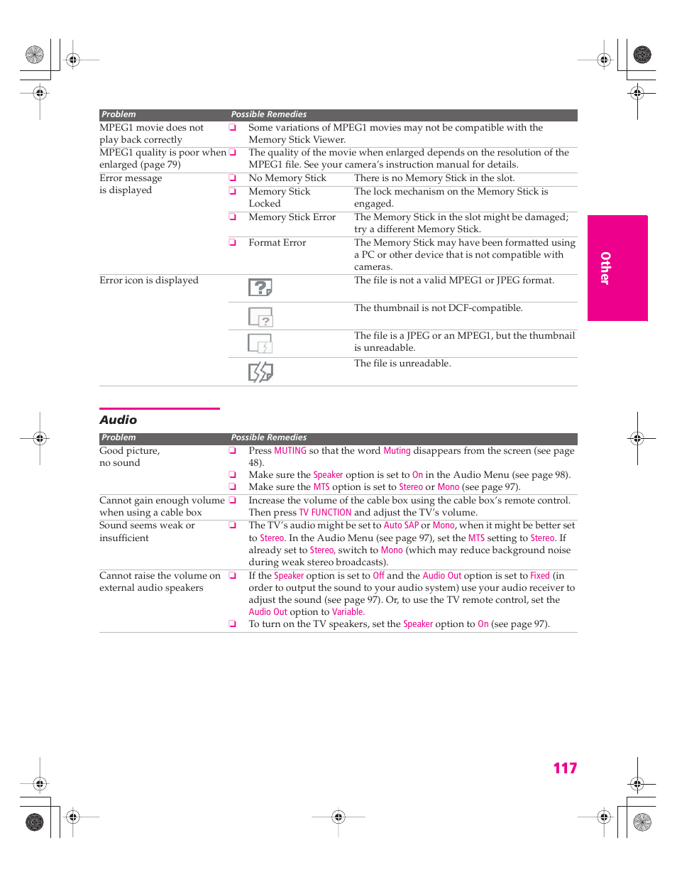 Audio | Sony KD-34XBR960N User Manual | Page 118 / 127