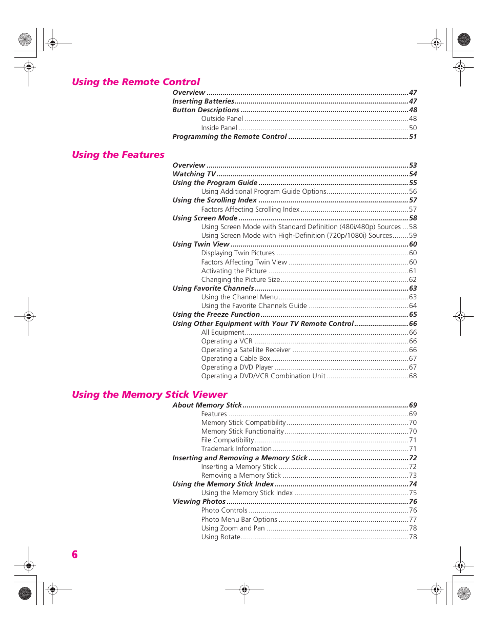 Sony KD-34XBR960N User Manual | Page 7 / 127