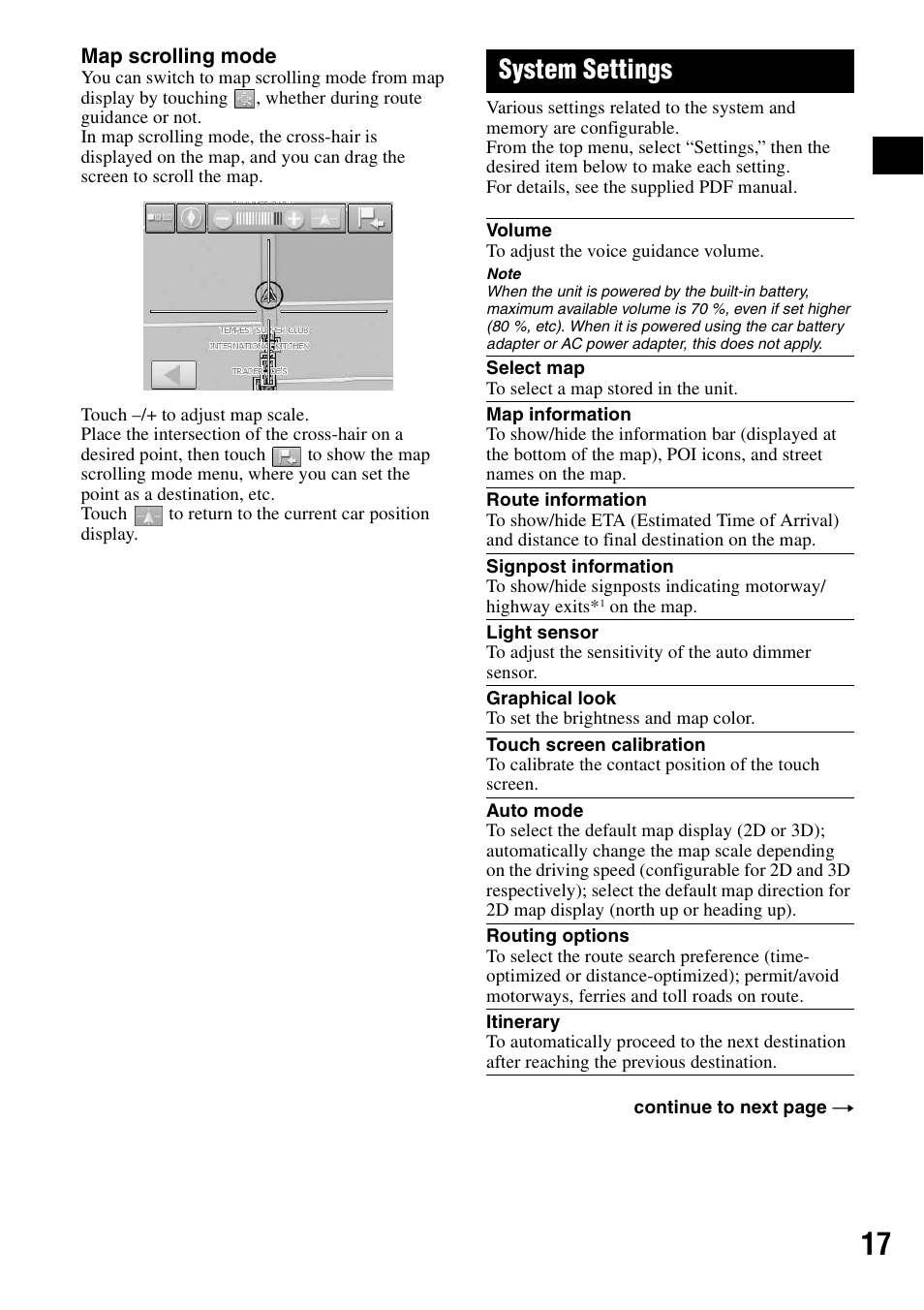 System settings | Sony NV-U70 User Manual | Page 17 / 68