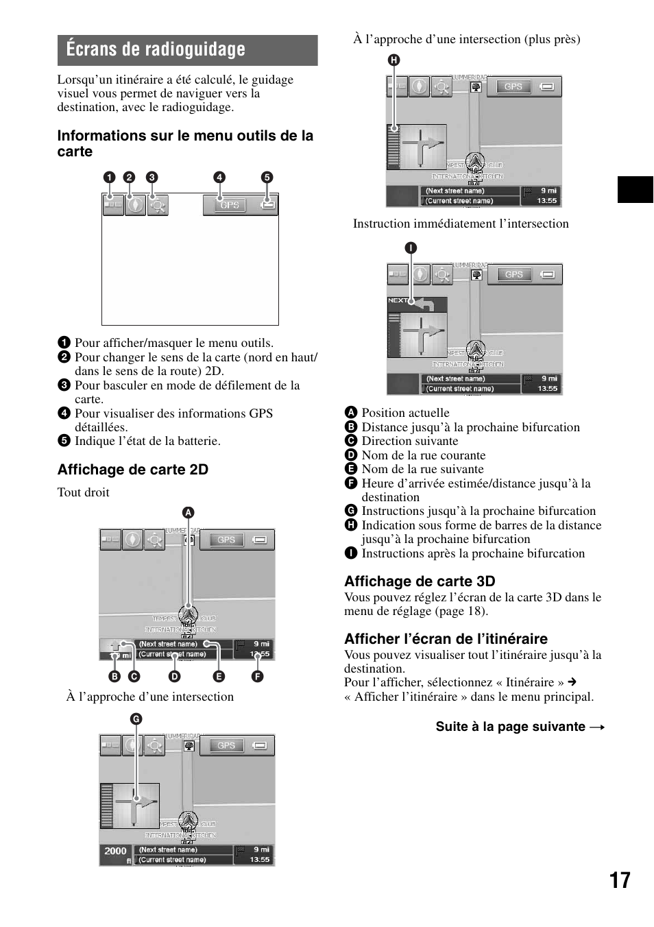 Écrans de radioguidage | Sony NV-U70 User Manual | Page 37 / 68