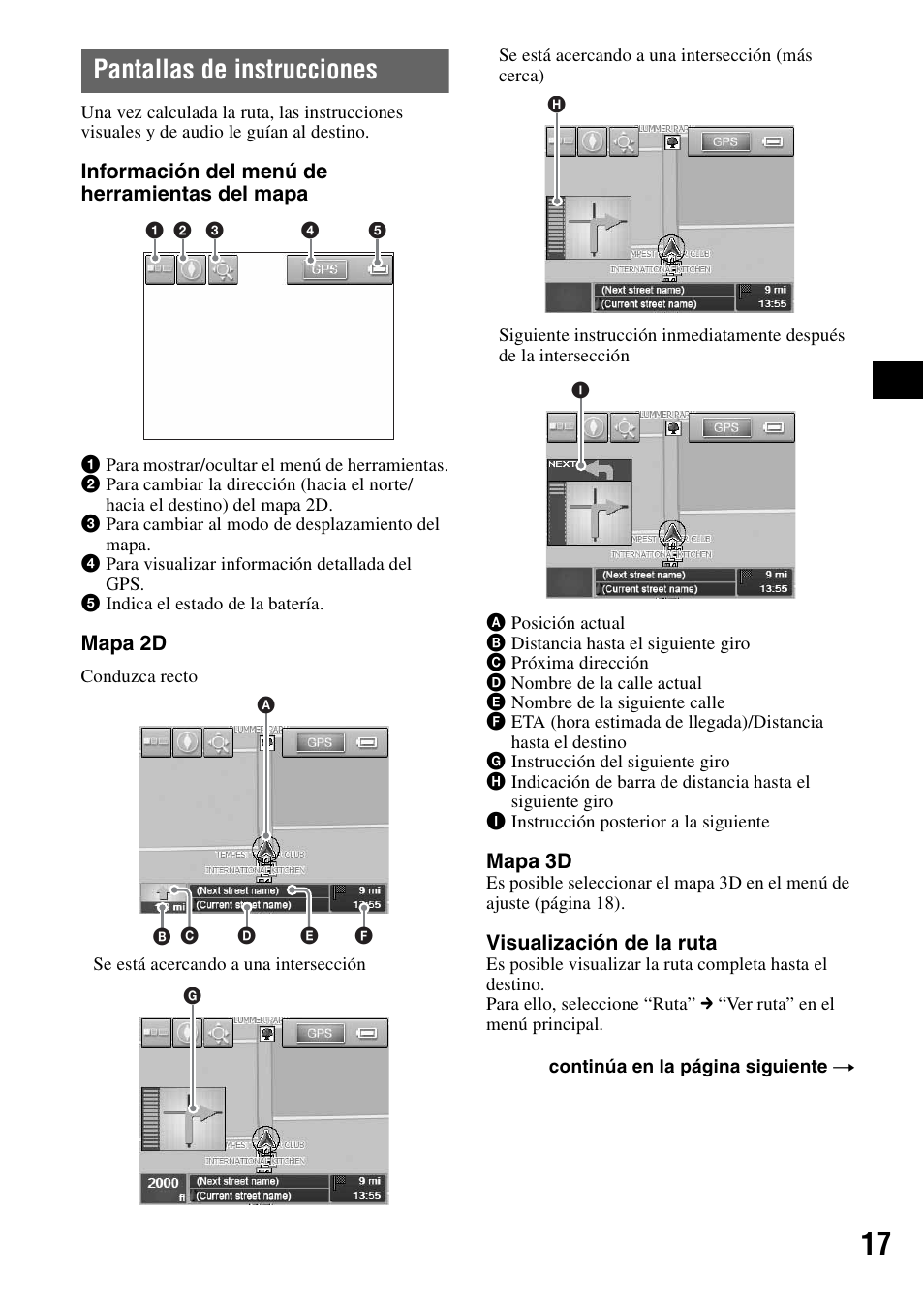 Pantallas de instrucciones | Sony NV-U70 User Manual | Page 59 / 68