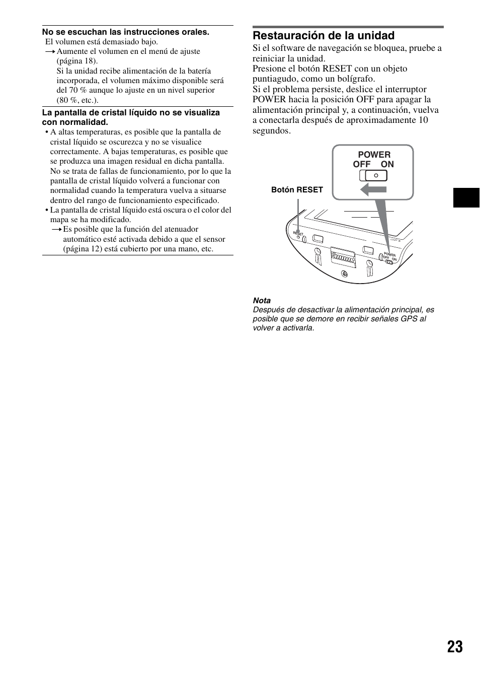 Restauración de la unidad | Sony NV-U70 User Manual | Page 65 / 68