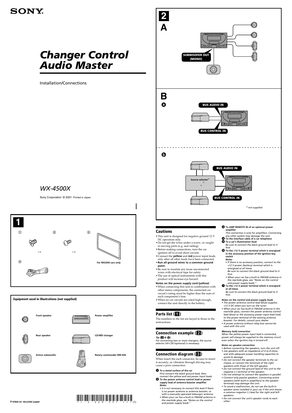 Sony WX-4500X User Manual | 5 pages