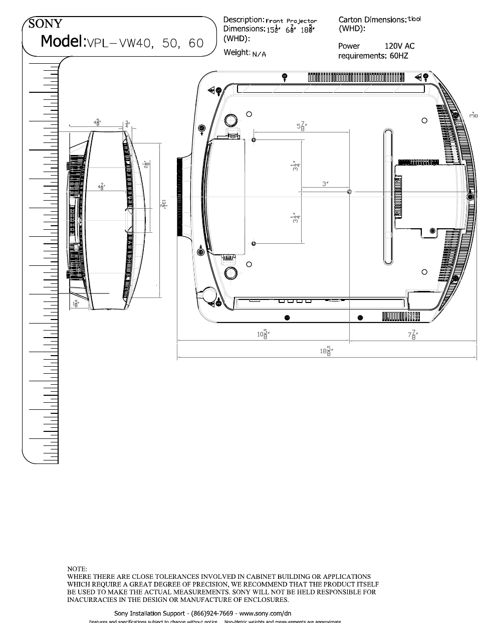 So, eo, Model, Vpl-vw4o | Sony VPL-VW50 User Manual | Page 2 / 2