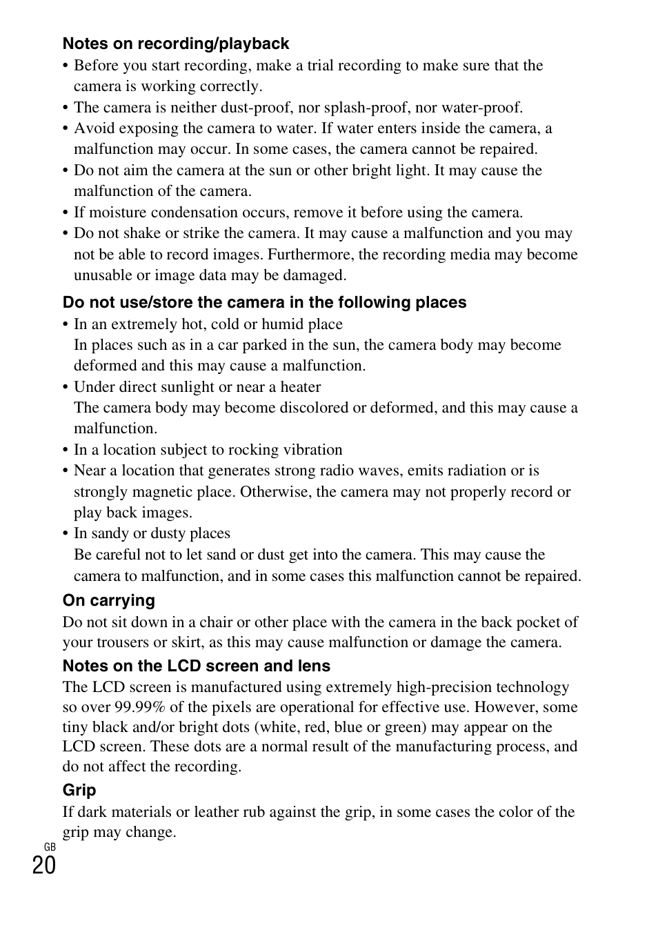Sony DSC-H70 User Manual | Page 20 / 48