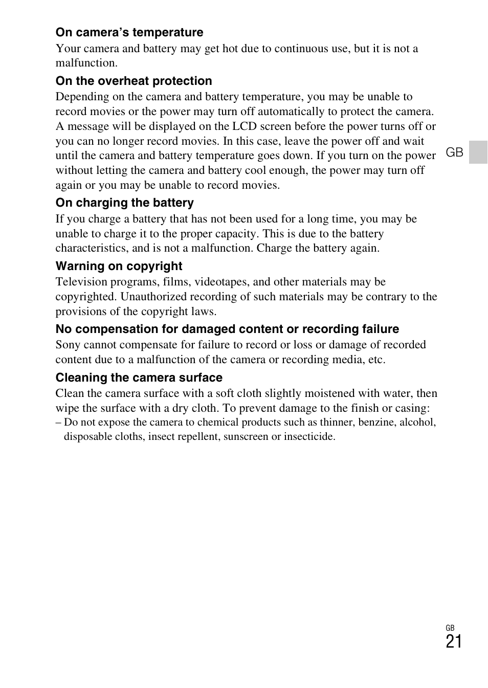 Sony DSC-H70 User Manual | Page 21 / 48
