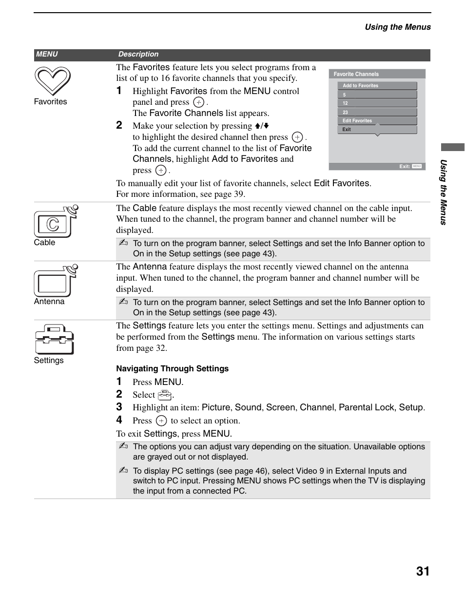 Sony KDL-70XBR3 User Manual | Page 31 / 56