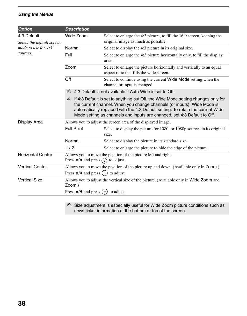 Sony KDL-70XBR3 User Manual | Page 38 / 56