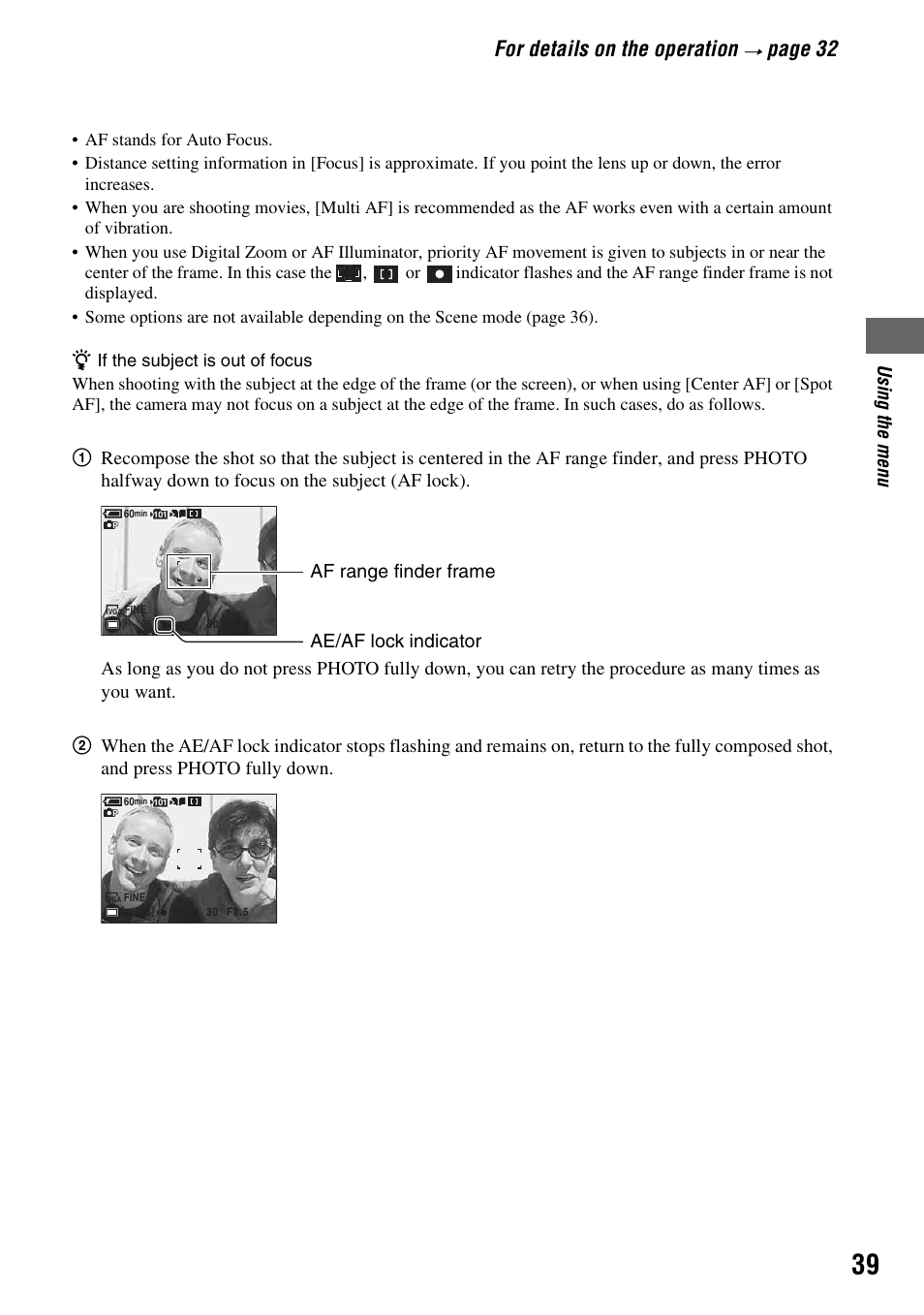 For details on the operation, Pa ge 32 | Sony DSC-M2 User Manual | Page 39 / 107