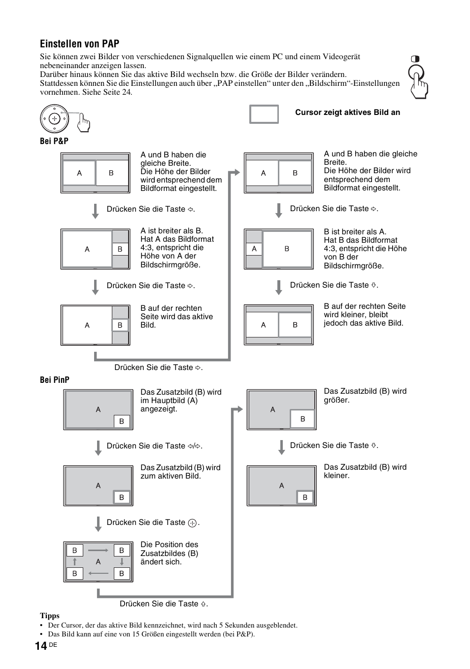 Einstellen von pap | Sony FWD-S42H1 User Manual | Page 146 / 303